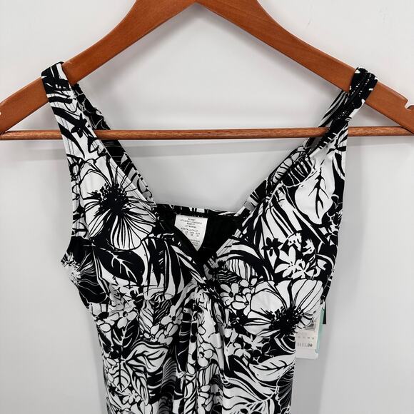 Swim Solutions NWT Flyaway Swim Dress in Black & White Print // 8 - Picture 2 of 11